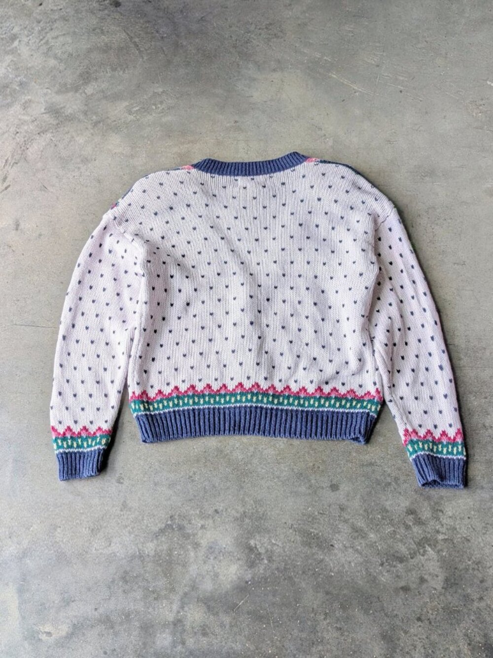 Vintage Coastal Grandma Embroidered Floral Knit Cardigan Sweater large - Picture 9 of 9